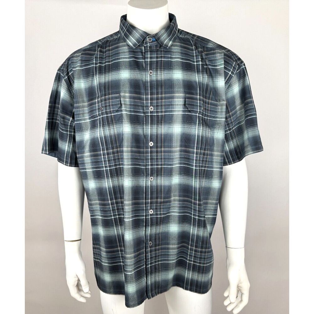 KUHL Response Shirt‎ Mens XXL EUC Short Sleeve Pockets Button-up Collared Plaid